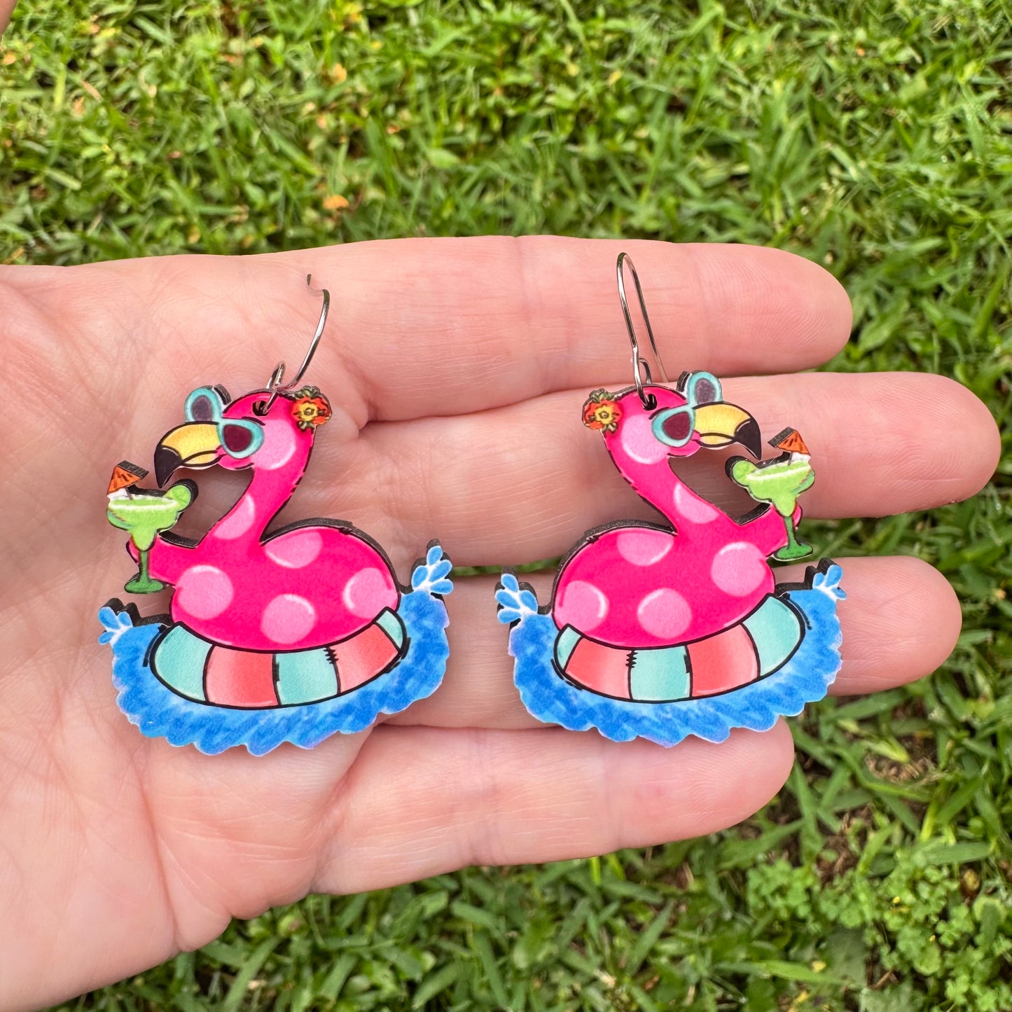 Pool Margarita Flamingo Earrings