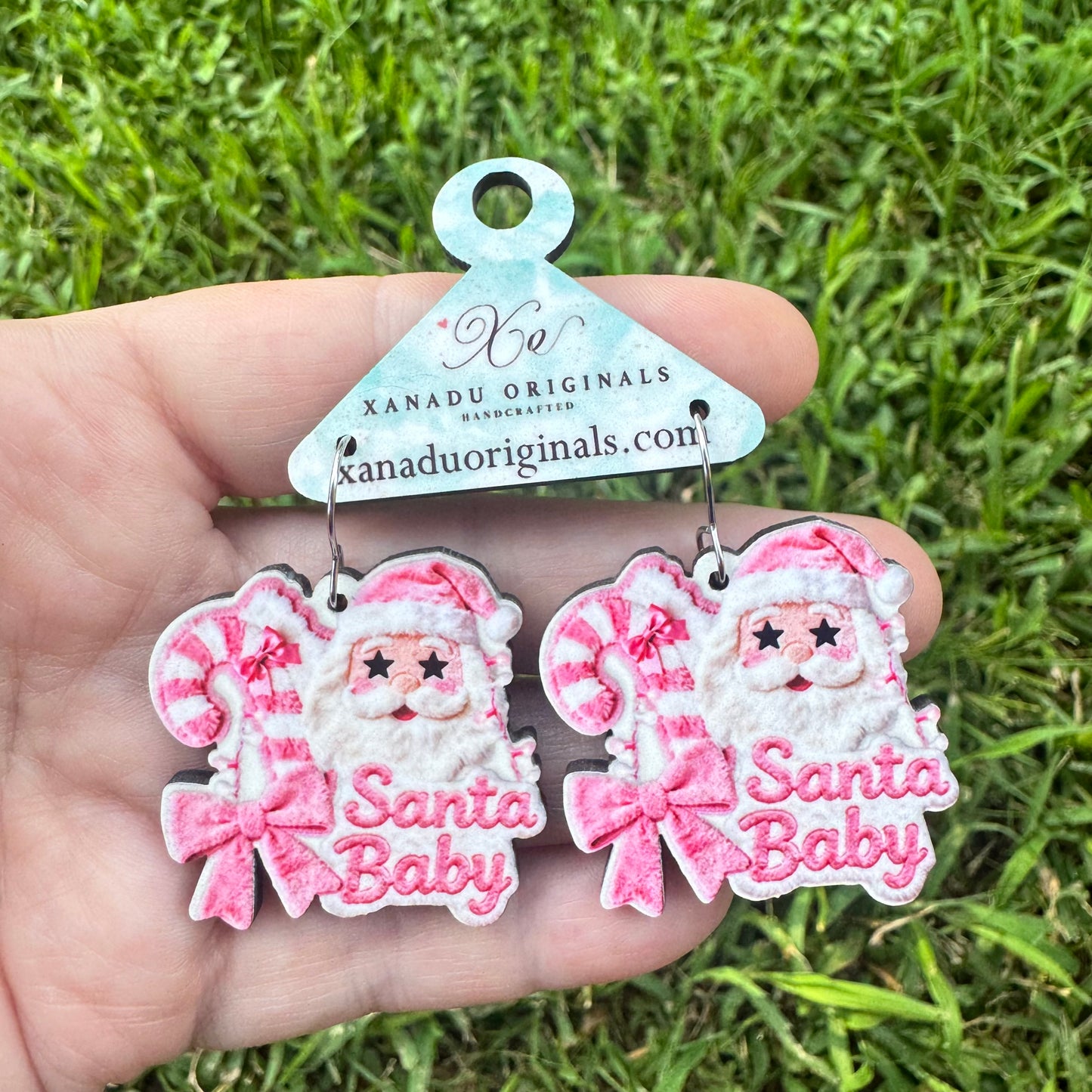 Santa Baby Pink Faux Fur Earrings