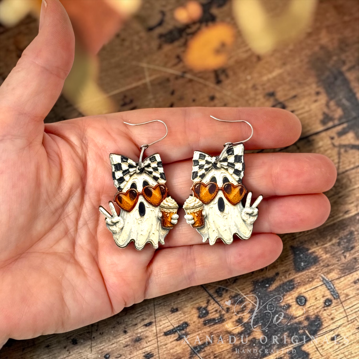 Iced Latte Ghost Dangle Earrings