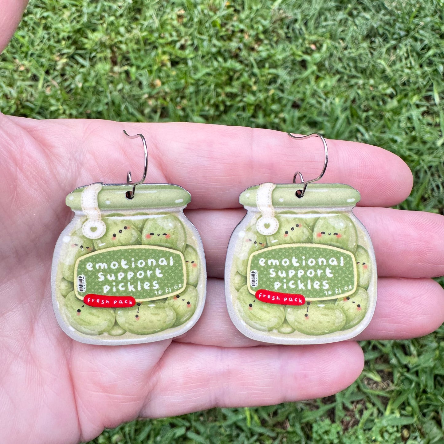 Emotional Support Pickle Earrings