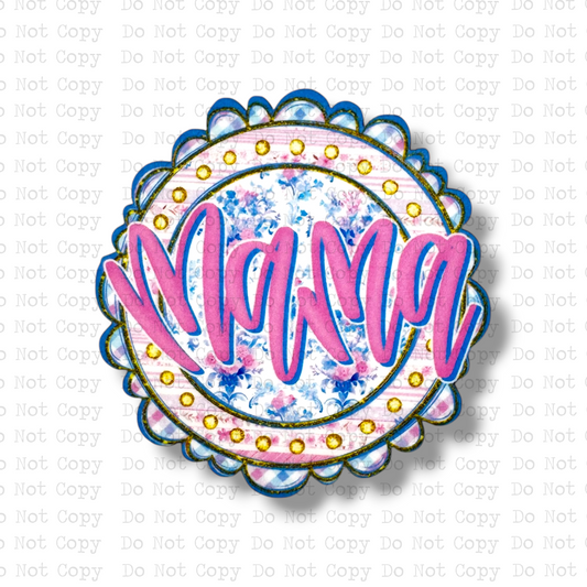 Mama Floral Scalloped Magnet