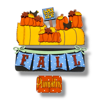 Fall Hay Bale Pumpkin Interchangeable Wood Sign | DIY