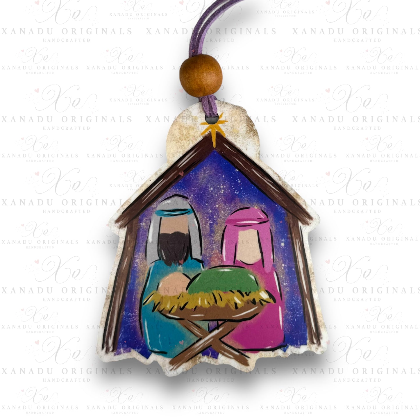 Neon Nativity Ornament