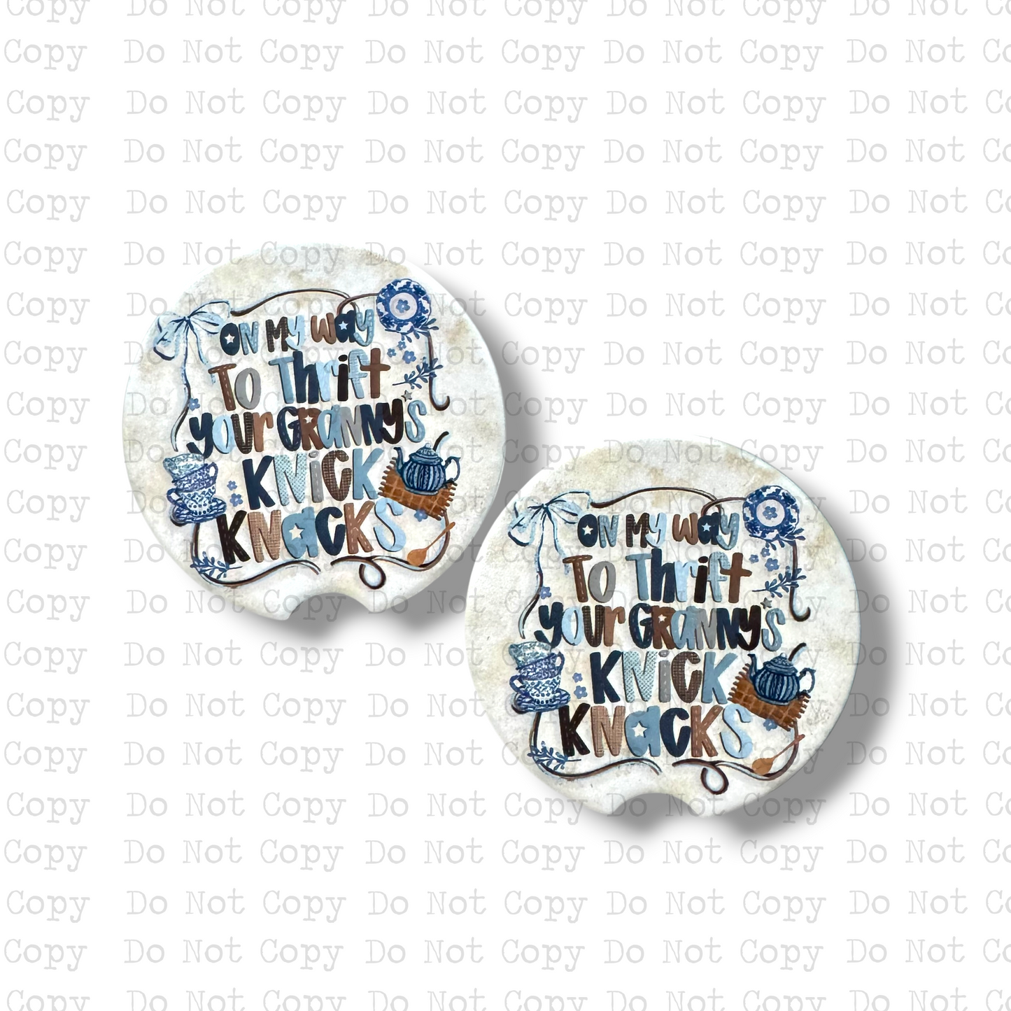 Grannys Knick Knacks Ceramic Car Coasters