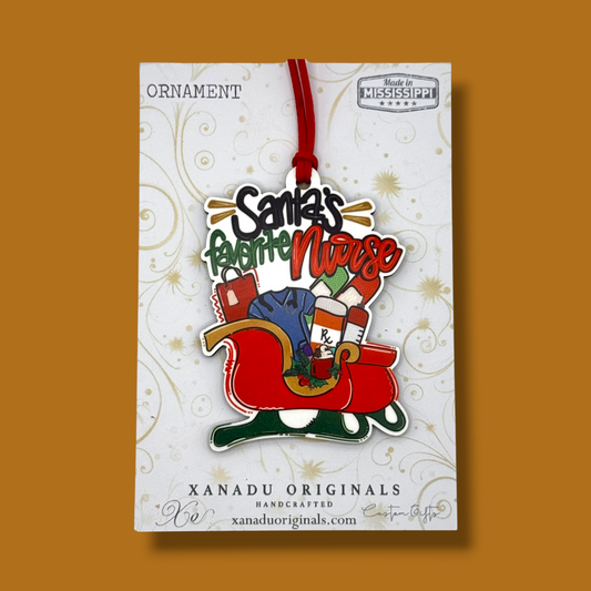 Santa's Favorite Nurse Christmas Ornament