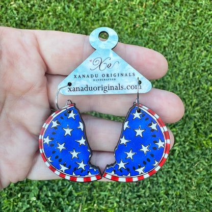 Patriotic Watermelon Earrings