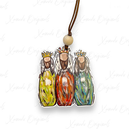 Three Wise Men Magi Kings Ornament, Traditional Holiday Tree Decor, Whimsical Hand-Painted Style Keepsake