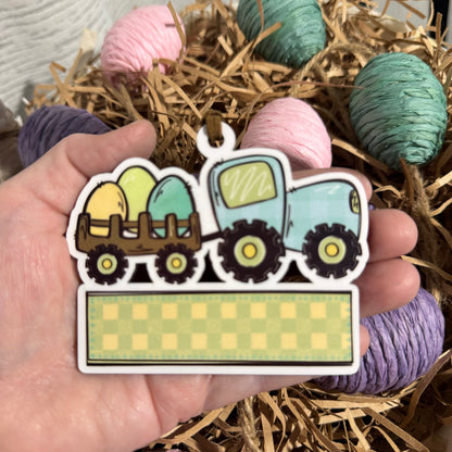 Boy Tractor Personalized Easter Basket Tag