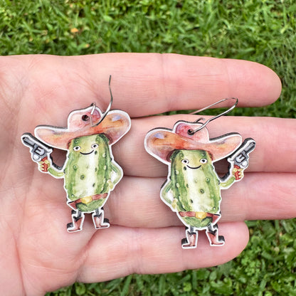 Pistol Pickle Earrings