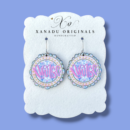 Nurse Floral Scalloped Dangle Earrings