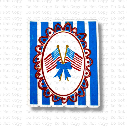 Flags Bow Pin Striped Magnet