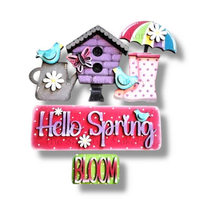 Hello Spring Interchangeable Wood Sign | DIY