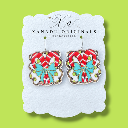 Candy Cane Bow Earrings