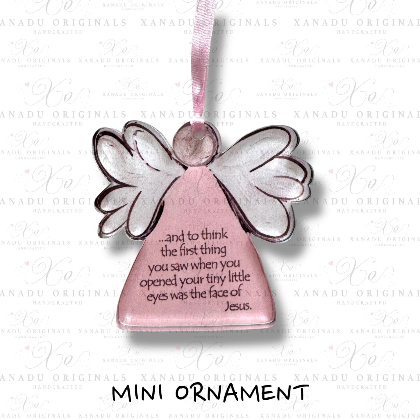 The Face Of Jesus Pink Miscarriage Mini Ornament