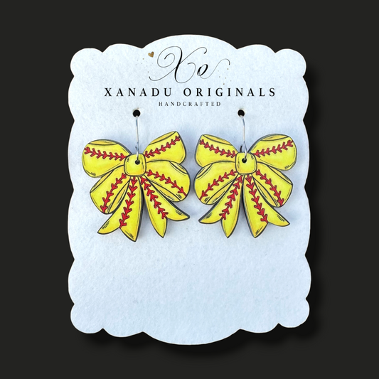 Softball Bow Earring