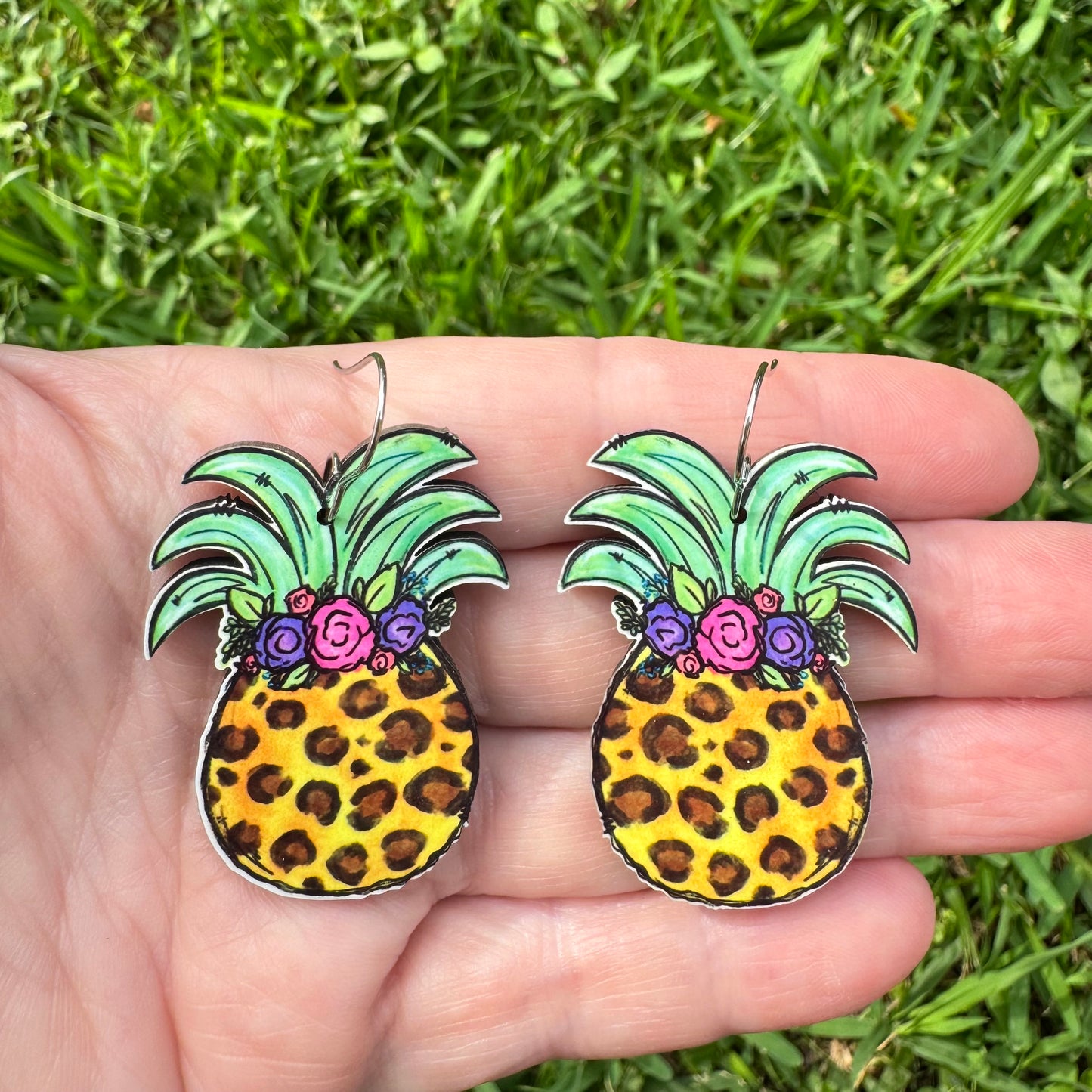 Leopard Pineapple Earrings