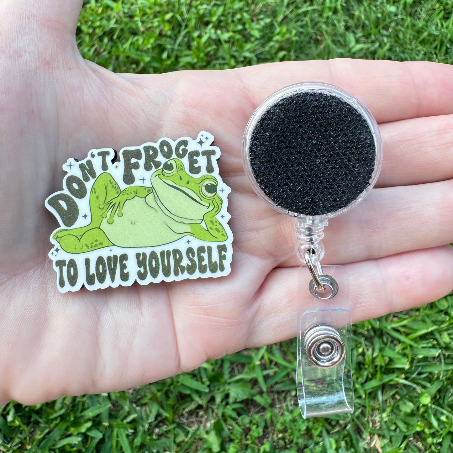 Love Yourself Interchangeable Badge Button with Reel Option