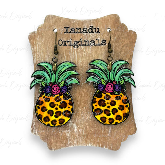 Leopard Pineapple Earrings
