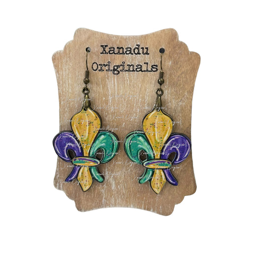 Mardi Gras Fleur de Lis Earrings