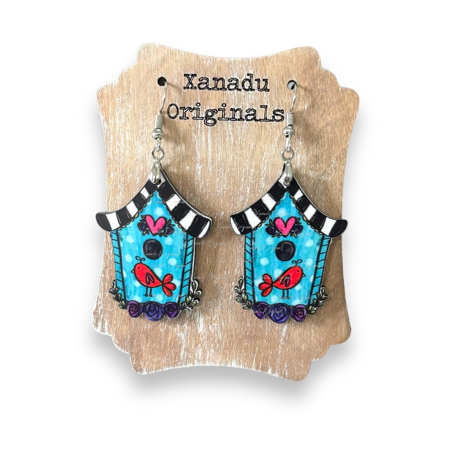 Spring Birdhouse Earrings