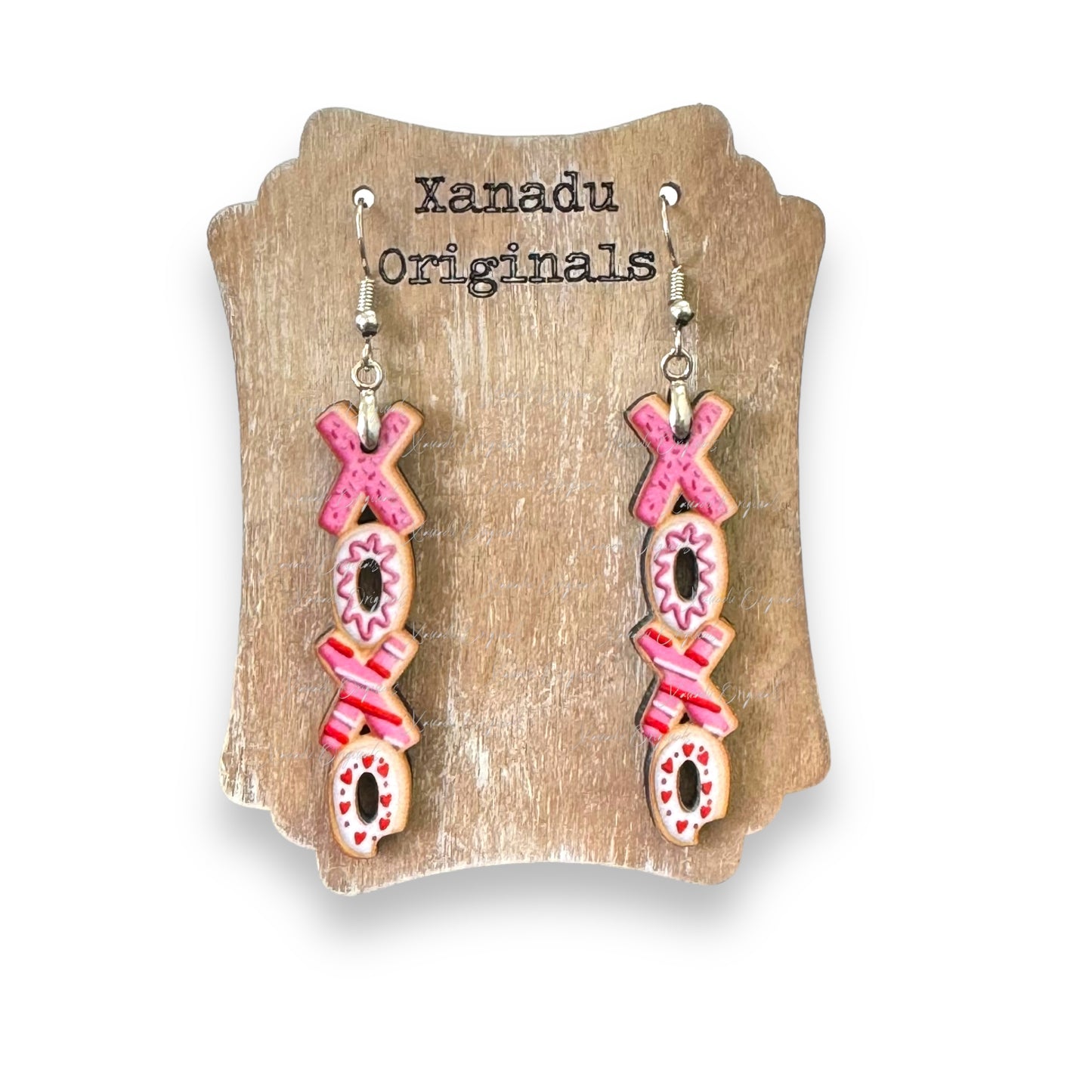 XOXO Vertical Cookie Shaped Earrings