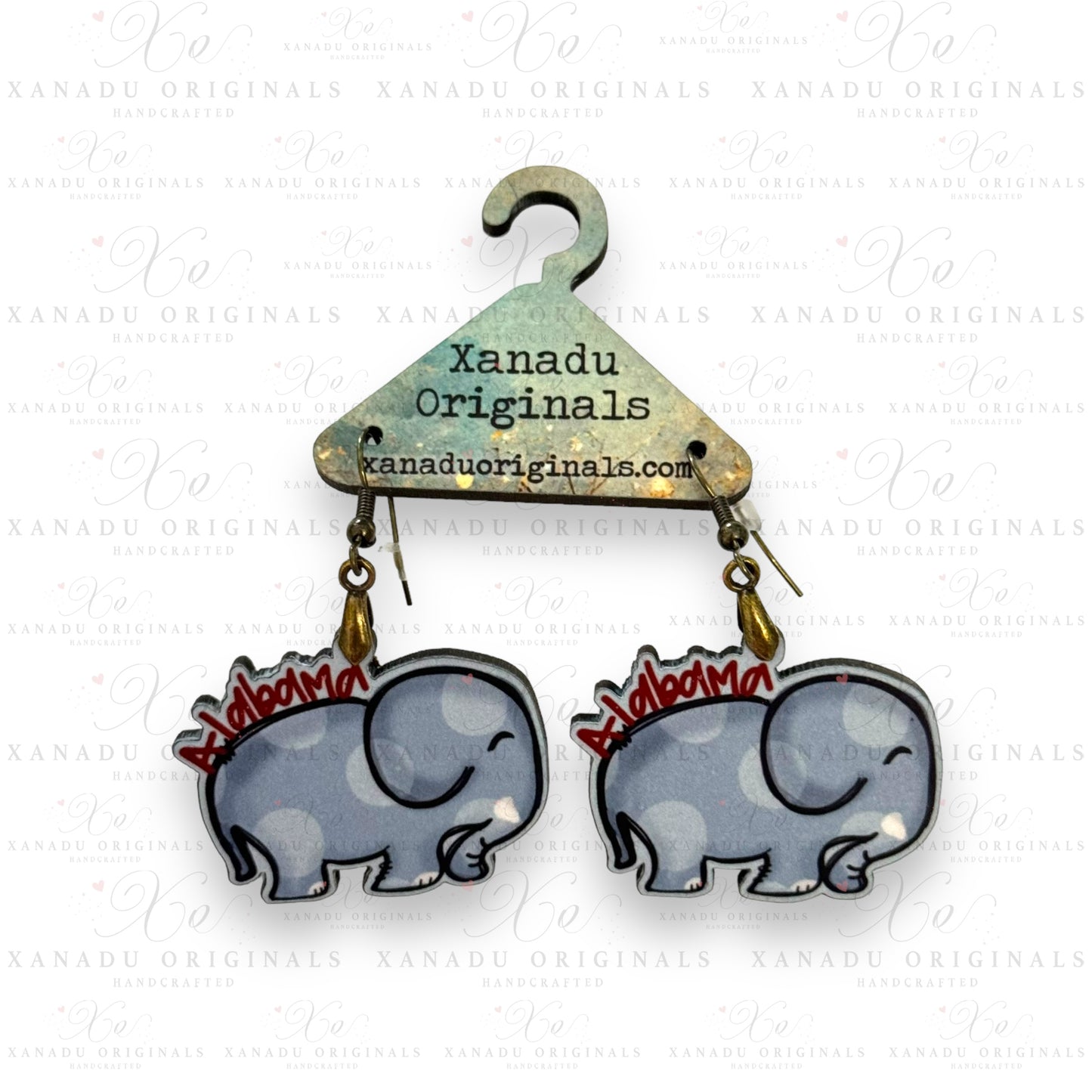 Alabama Elephant Earrings