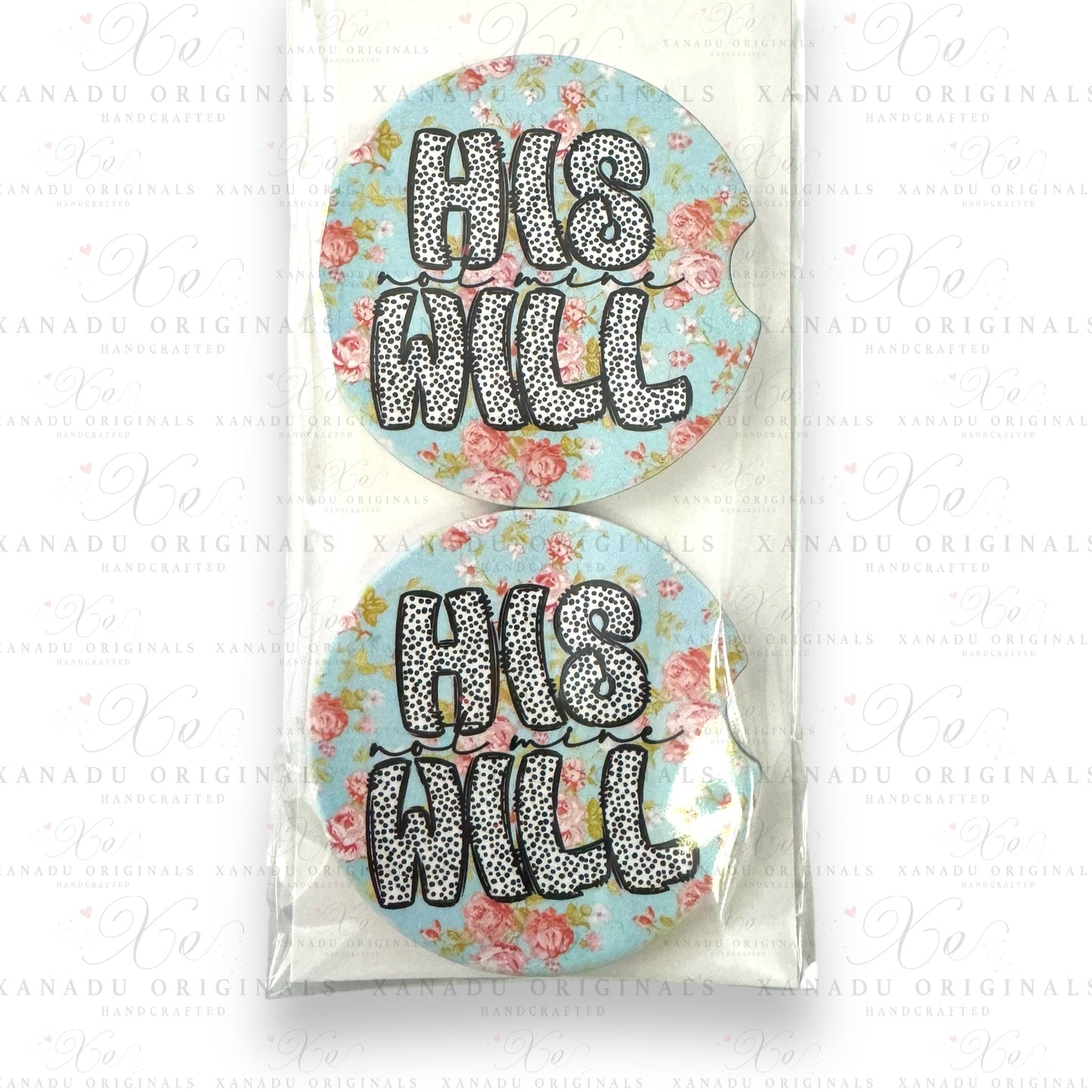 His Will Not Mine Ceramic Car Coasters