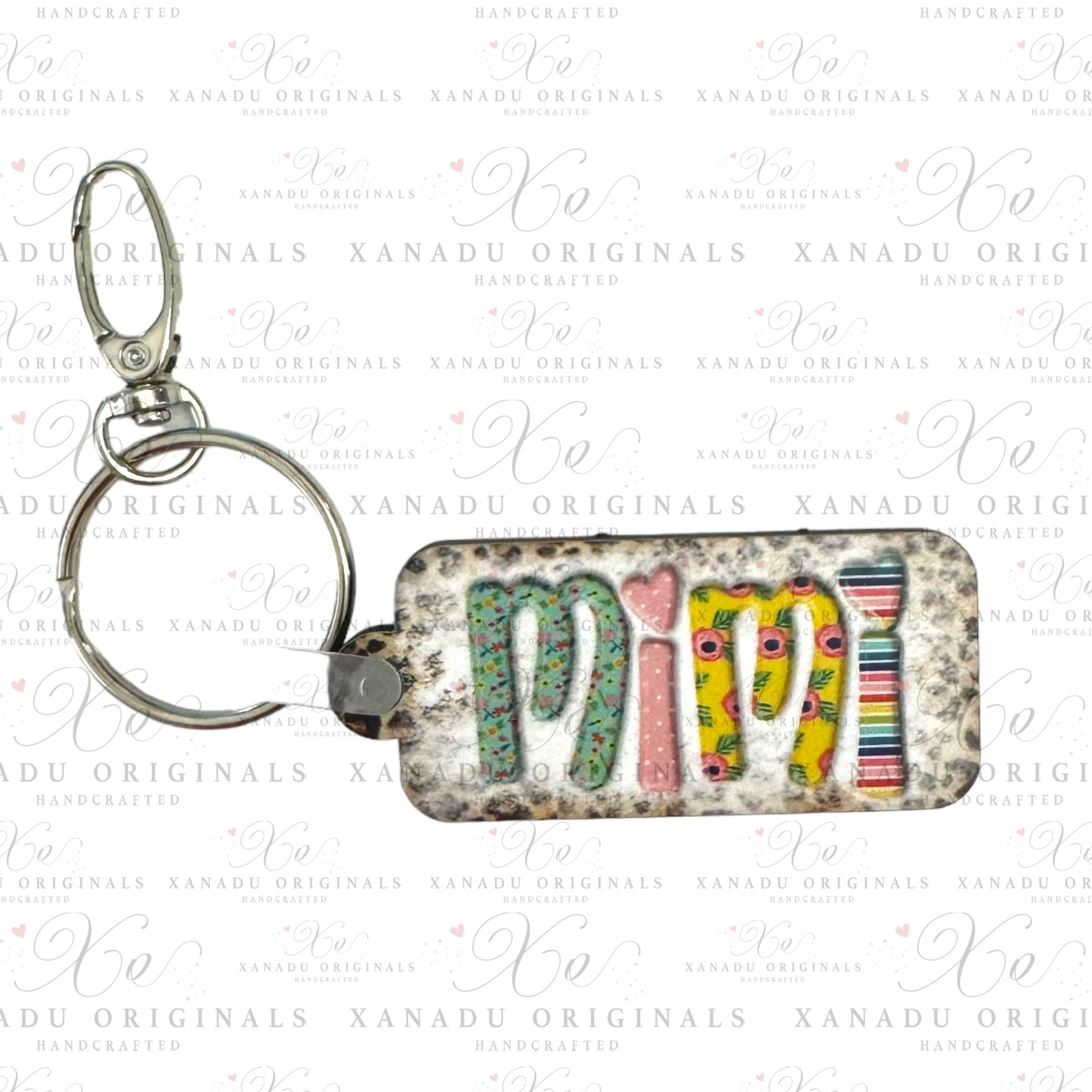 Mimi Rectangle Leopard Keychain | Bag Tag