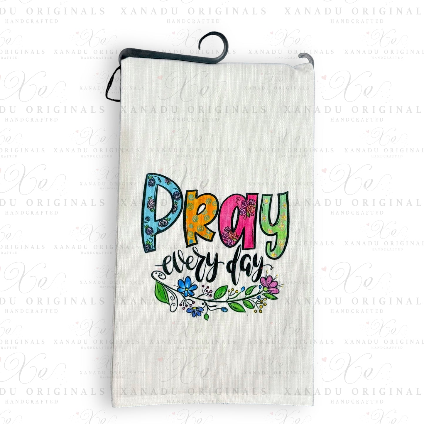 Linen Pray Every Day Tea Towel