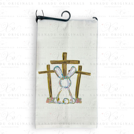 Linen Cross Bunny Tea Towel