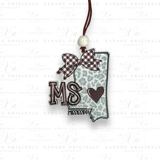 Mississippi Gray and Maroon Ornament