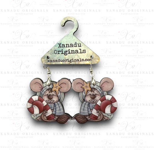 Mouse Candy Cane Earrings