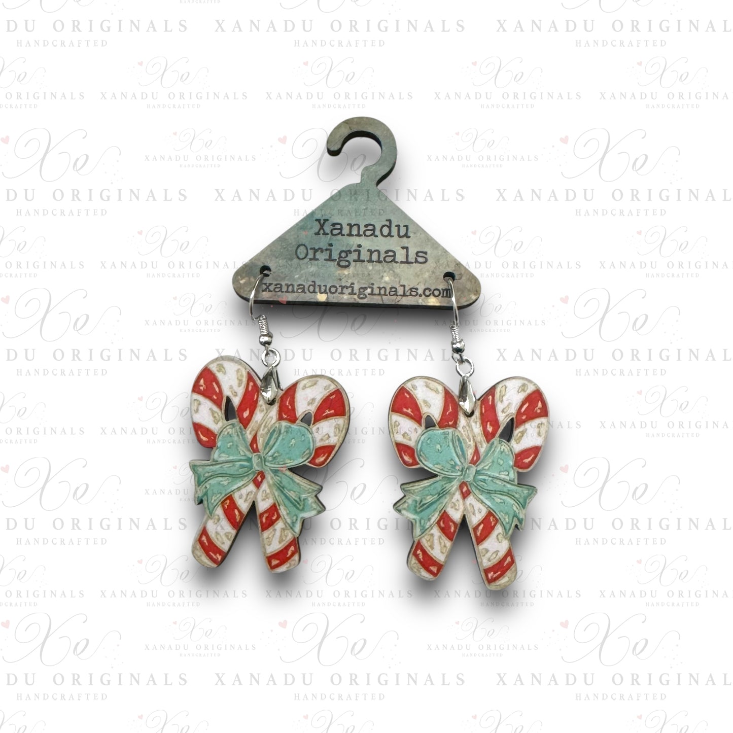 Red Double Candy Cane Earrings