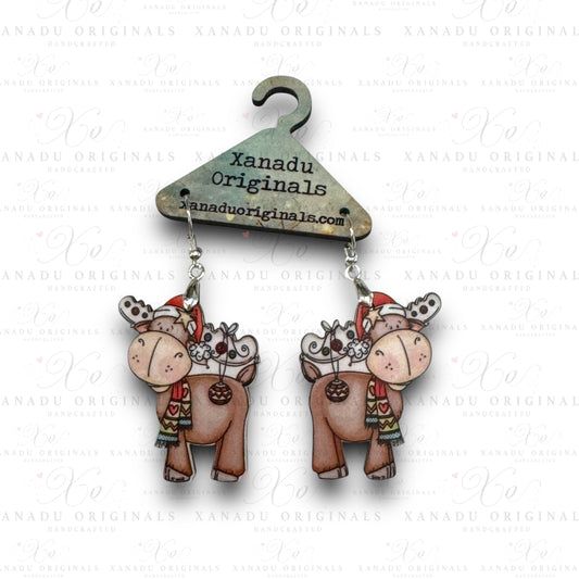 Christmas Moose Earrings