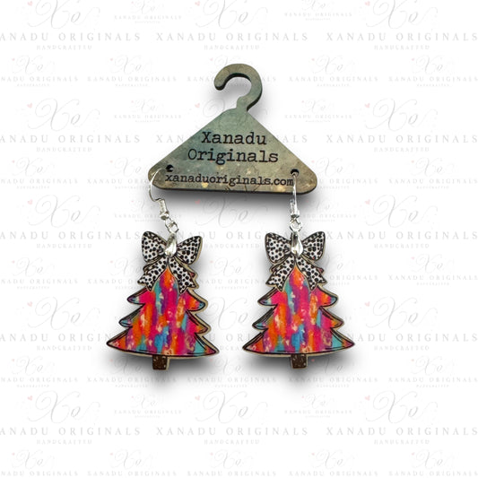 Preppy Pink Tree Earrings