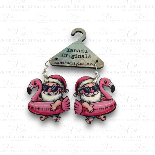 Santa Flamingo Earrings