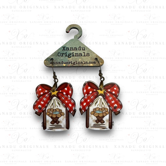 Red Bow Manager Earrings