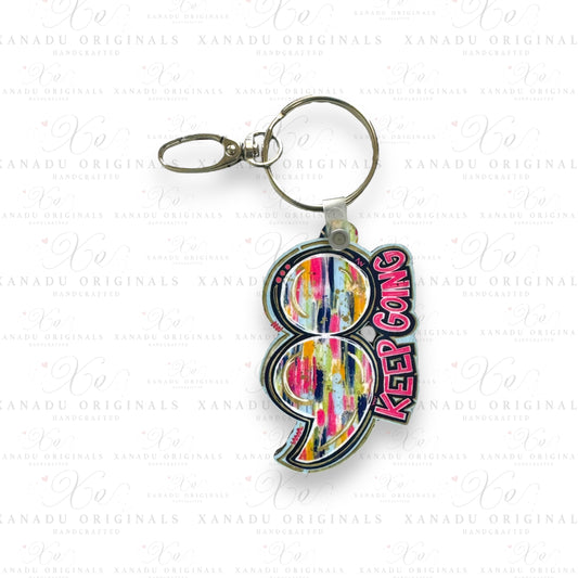 Keep Going Bright Brushed Keychain | Bag Tag