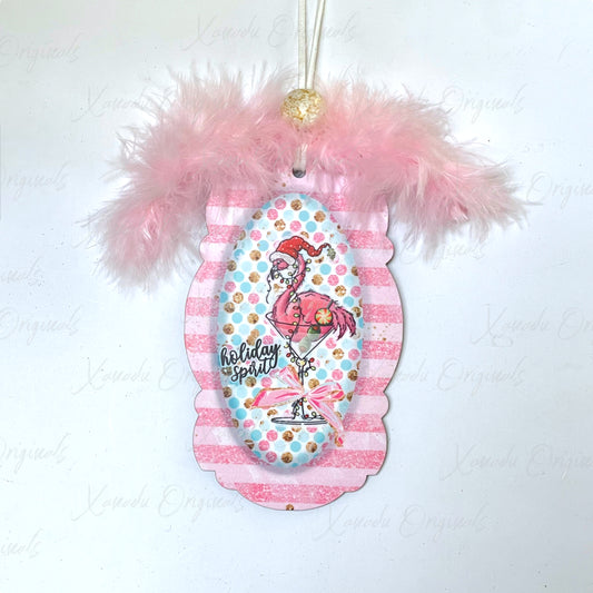 Flamingo Holiday Spirit Ornament