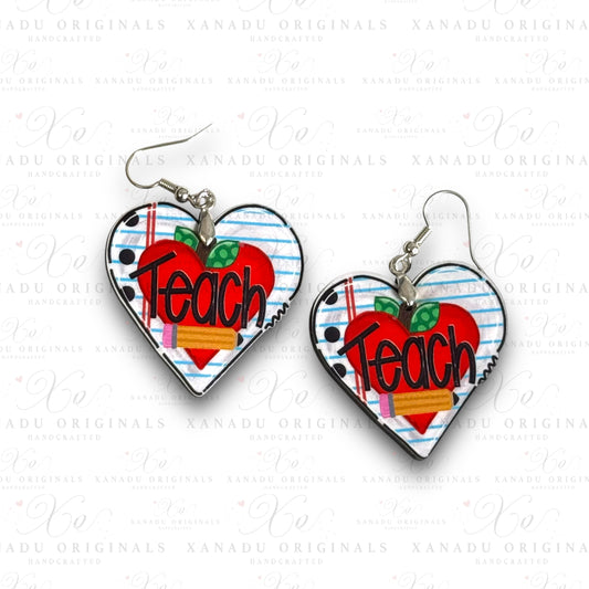 Teach Heart Earrings