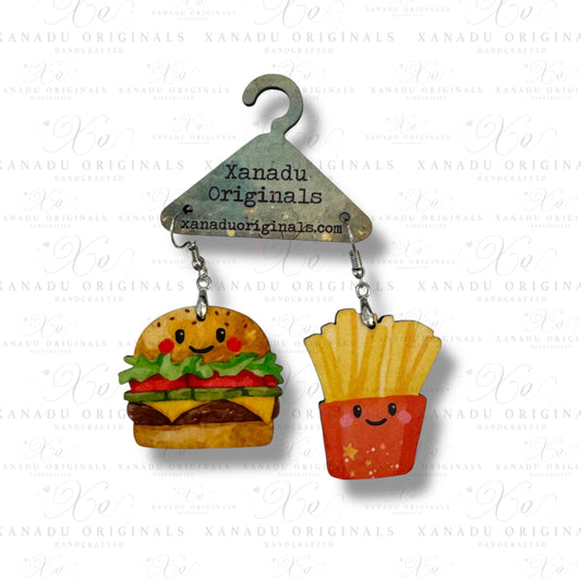 Burger and Fries Earrings