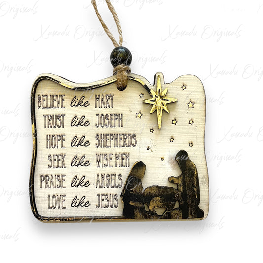 Love Like Jesus Wood Ornament