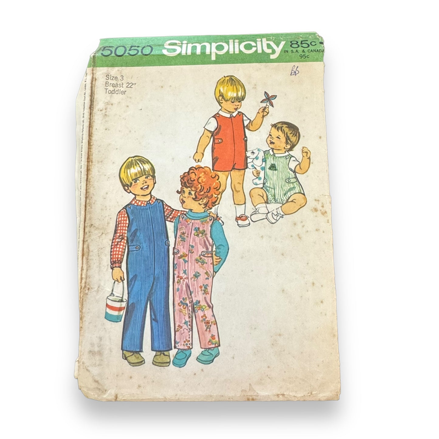 Simplicity #5050 Toddler 1972 Vintage Jumpsuit in 2 Lengths Pattern Sz 3 CUT