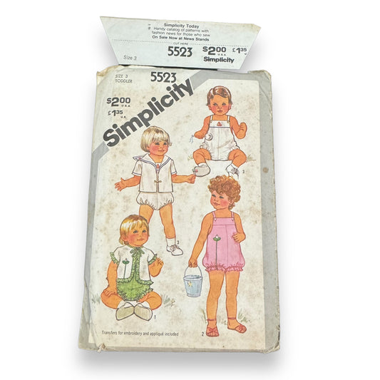 Simplicity Vintage 1981 Sewing Pattern 1563 Size 3 | UNCUT