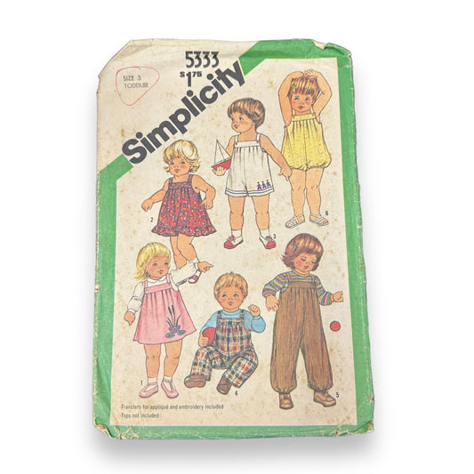 Simplicity Vintage 1981 Vintage Simplicity 5333 Sundress Overalls Bubble Suit | CUT