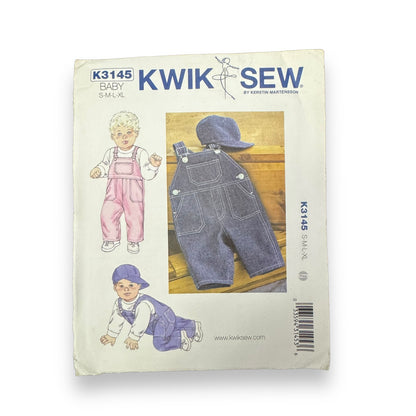 Kwik Sew Pattern K3145 2012 Baby Overalls | UNCUT