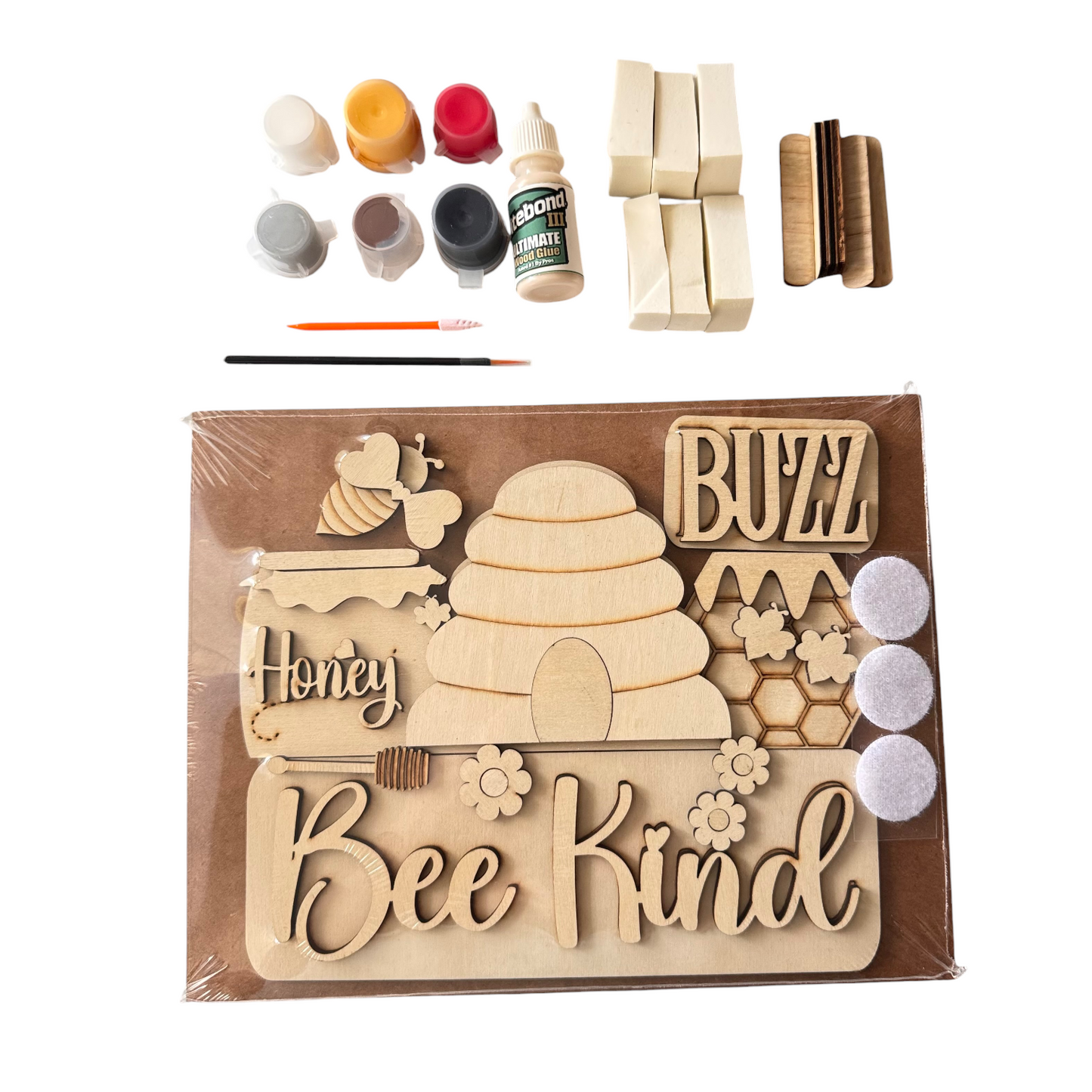 Bee Be Kind Interchangeable Add-On Wood Sign | DIY KIT