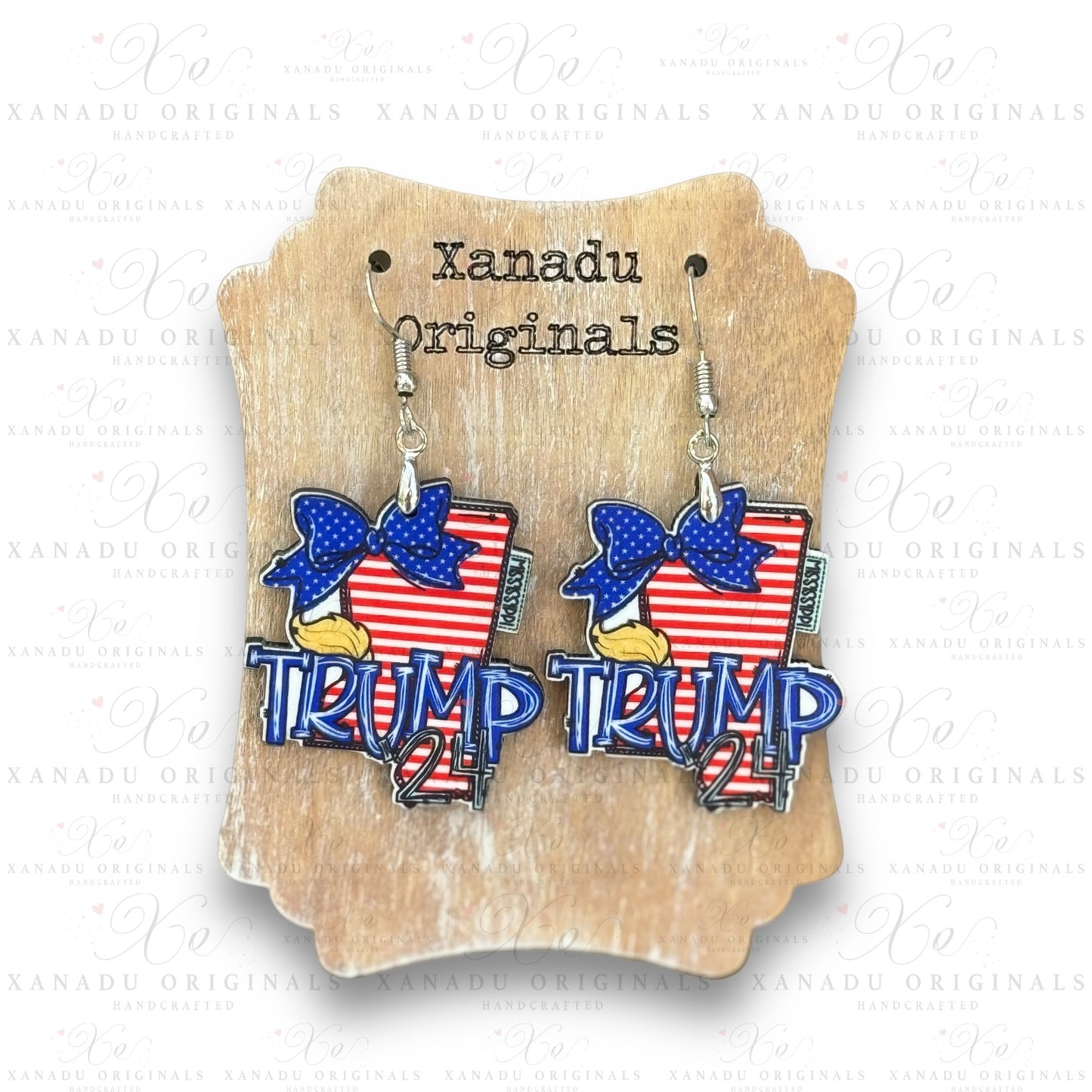 Patriotic Mississippi Trump 2024 Earrings