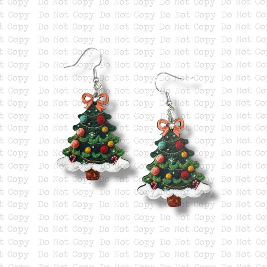 Tree Yarn Earrings