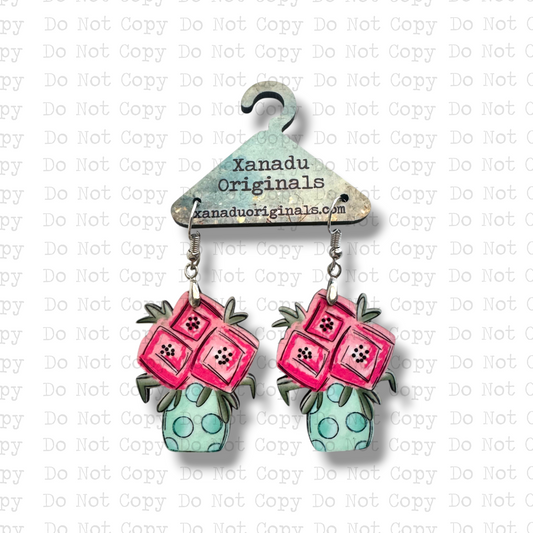 Spring Flower Vase Earrings